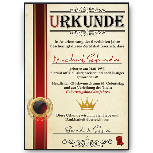 Geburtstag geschenk - 66.,