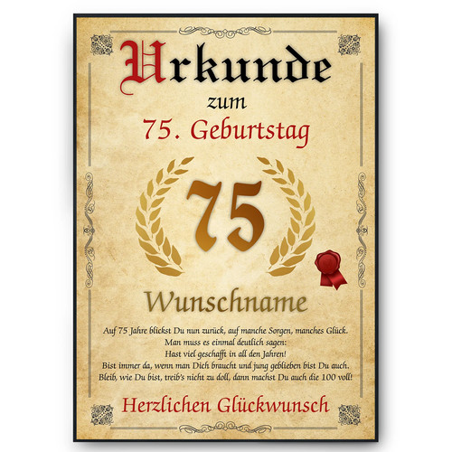 Urkunde zum geburtstag - urkunde,