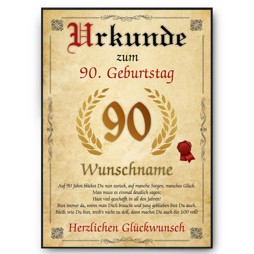 Urkunde zum geburtstag - zum,