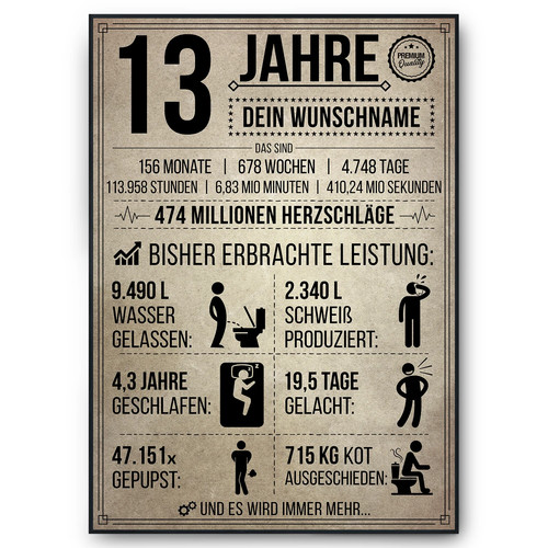 Geburtstag geschenk 13 - 13.,