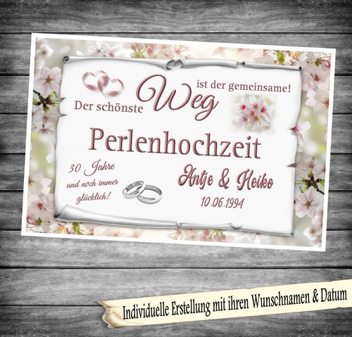 Urkunde perlenhochzeit 30 - -,